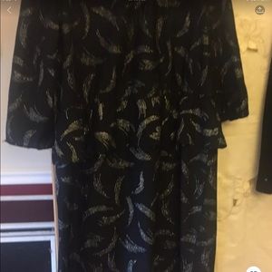 Black dress with silver swirls